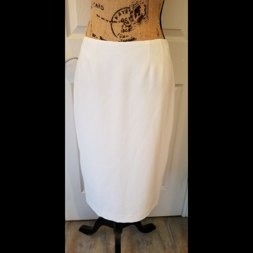 Kasper White Midi Pencil Skirt